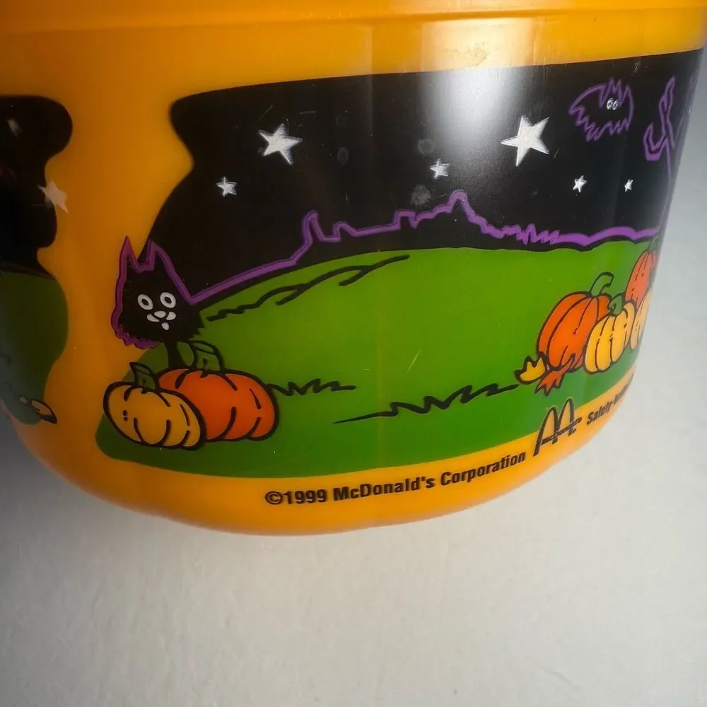 Vintage Lot 1988/1999 McDonalds Halloween Boo Bucket Jack O Lantern Pumpkin Pail